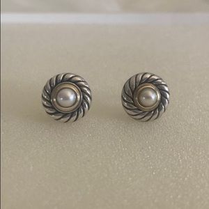 David Yurman Pearl Cookie Stud Earrings